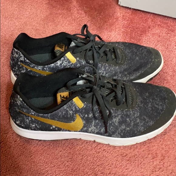 Nike Shoes - Nike Women's Black and Gold Sneakers